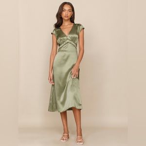 Silk Green Midi Reformation Dress
